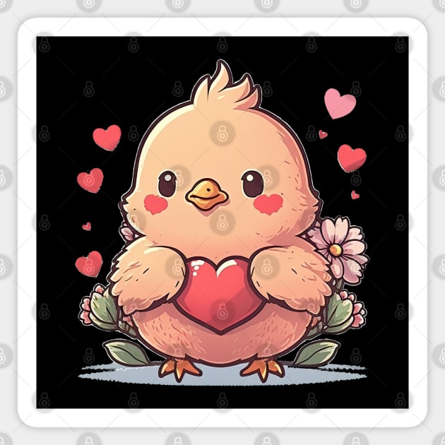 Valentine's Day Chicken Sticker by JayD World